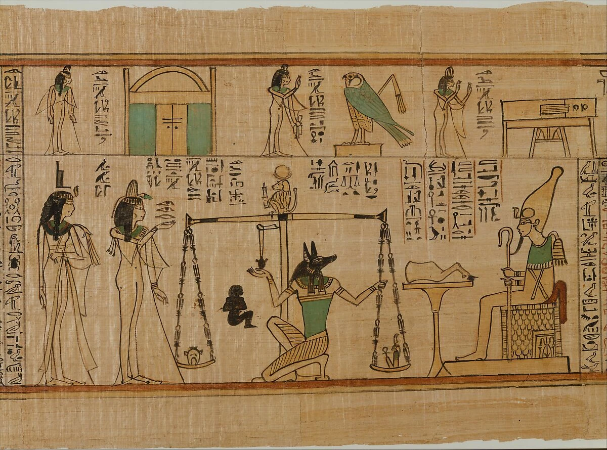 Book of the Dead for the Chantress of Amun, Nauny — weighing-of-the-heart detail